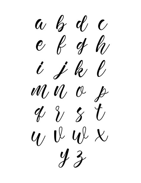 Printable Calligraphy Alphabet